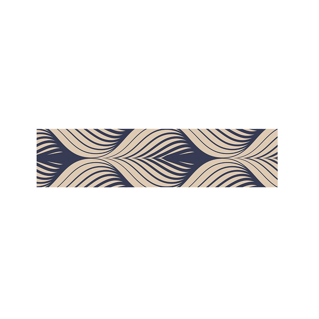 Vintage Geometric Leaf Pattern Print Bed Runner
