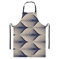 Vintage Geometric Leaf Pattern Print Bib Apron With Pocket