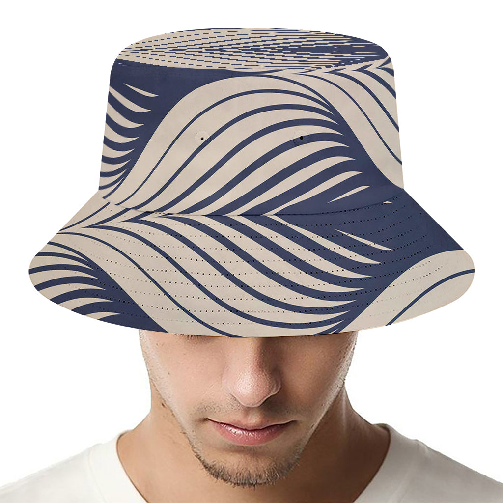 Vintage Geometric Leaf Pattern Print Bucket Hat