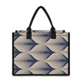 Vintage Geometric Leaf Pattern Print Canvas Tote Bag