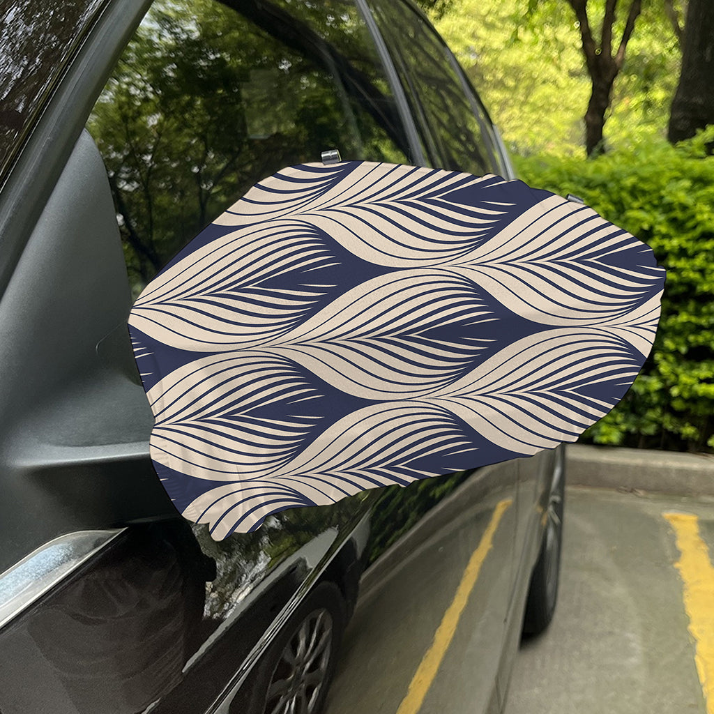 Vintage Geometric Leaf Pattern Print Car Side Mirror Covers