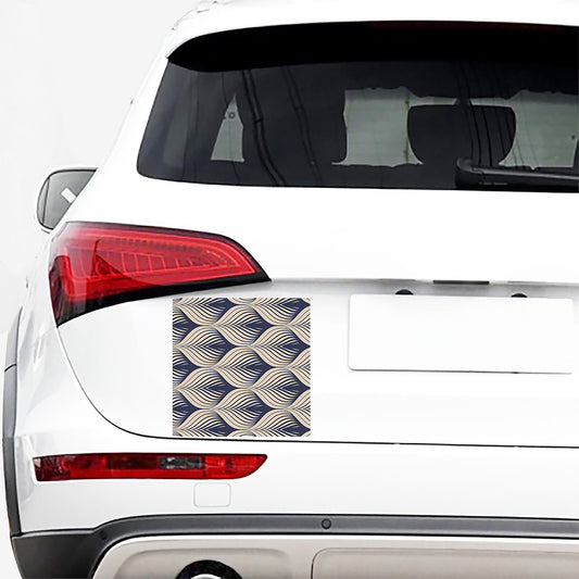 Vintage Geometric Leaf Pattern Print Car Sticker