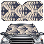 Vintage Geometric Leaf Pattern Print Car Windshield Sun Shade
