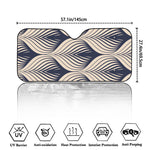 Vintage Geometric Leaf Pattern Print Car Windshield Sun Shade