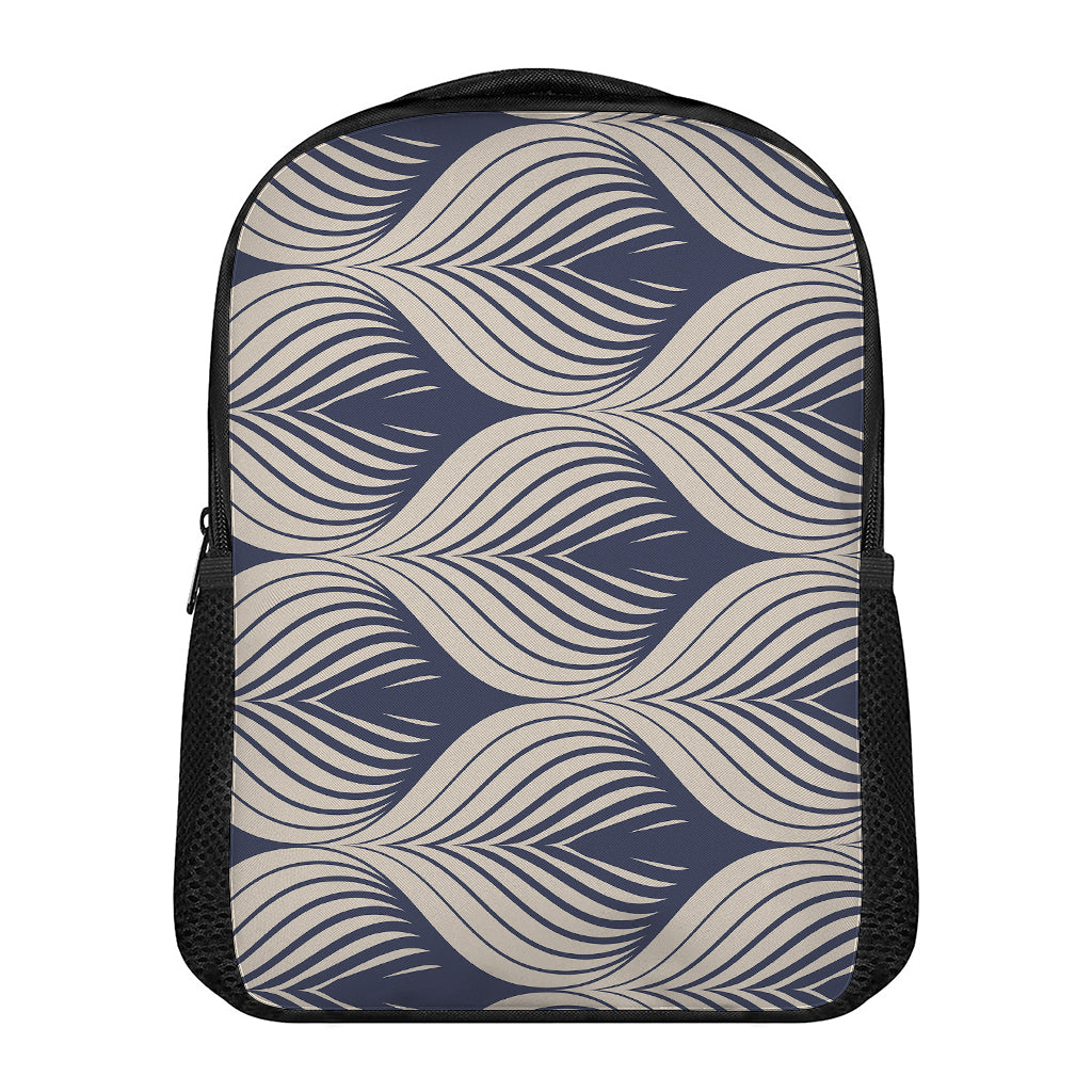 Vintage Geometric Leaf Pattern Print Casual Backpack