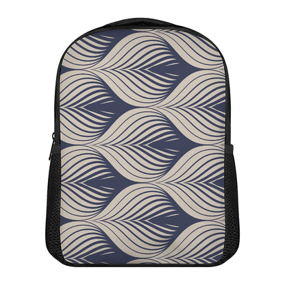 Vintage Geometric Leaf Pattern Print Casual Backpack