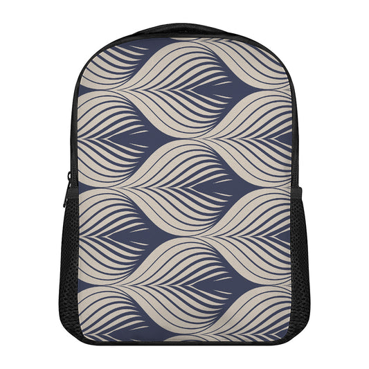 Vintage Geometric Leaf Pattern Print Casual Backpack