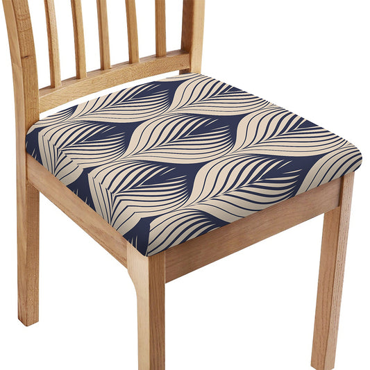 Vintage Geometric Leaf Pattern Print Chair Cushion Cover