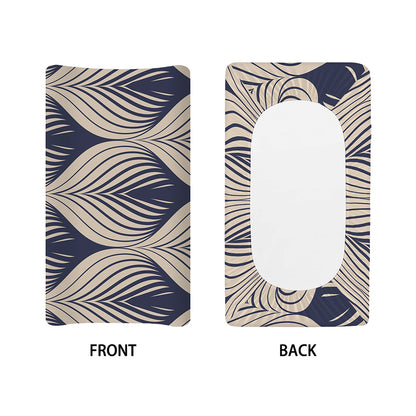 Vintage Geometric Leaf Pattern Print Changing Pad Cover