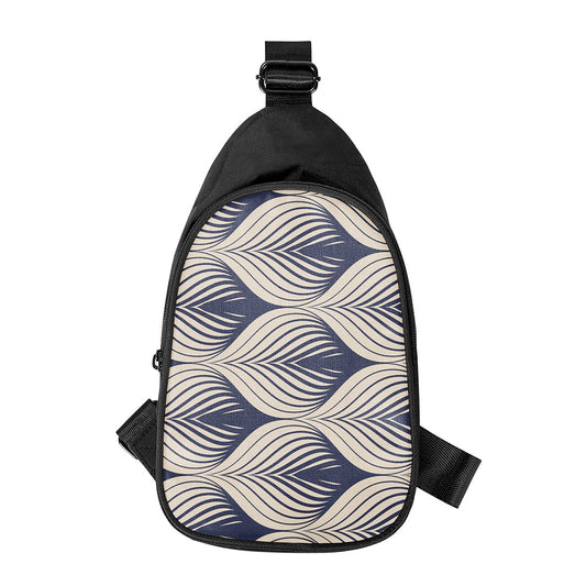 Vintage Geometric Leaf Pattern Print Chest Bag