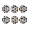 Vintage Geometric Leaf Pattern Print Coaster Set