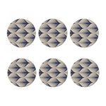 Vintage Geometric Leaf Pattern Print Coaster Set