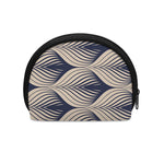 Vintage Geometric Leaf Pattern Print Coin Purse