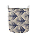Vintage Geometric Leaf Pattern Print Collapsible Laundry Basket