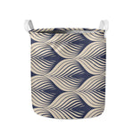 Vintage Geometric Leaf Pattern Print Collapsible Laundry Basket