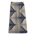 Vintage Geometric Leaf Pattern Print Cotton Front Slit Maxi Skirt