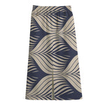 Vintage Geometric Leaf Pattern Print Cotton Front Slit Maxi Skirt