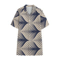 Vintage Geometric Leaf Pattern Print Cotton Hawaiian Shirt