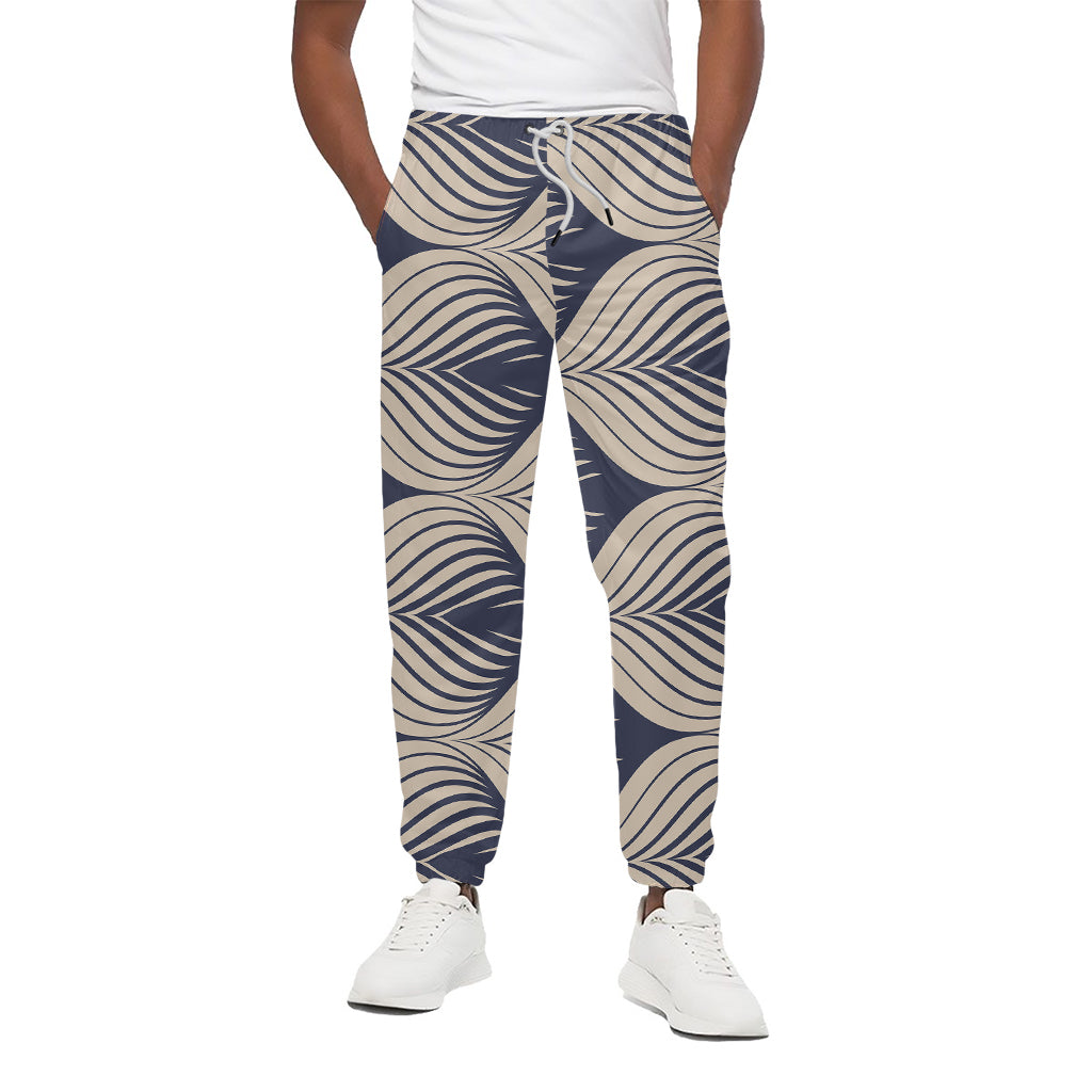 Vintage Geometric Leaf Pattern Print Cotton Pants