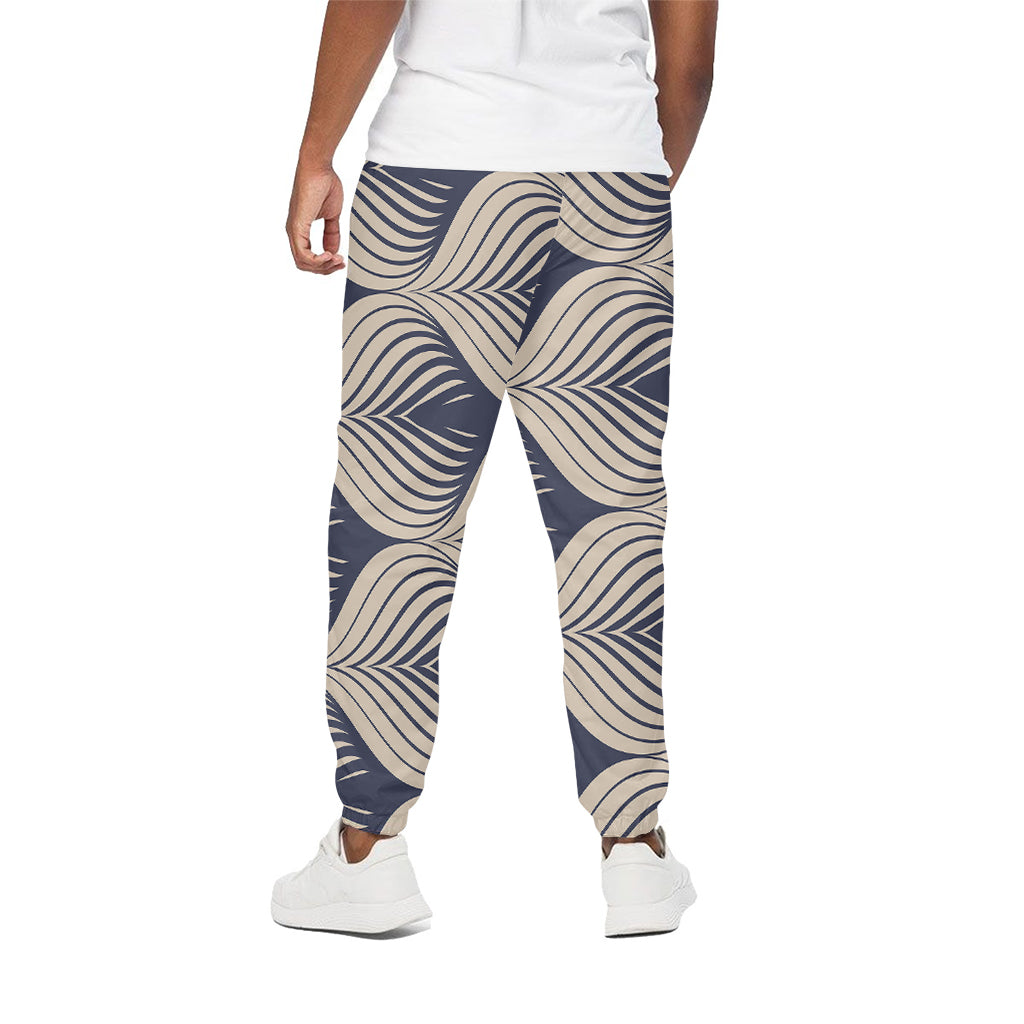 Vintage Geometric Leaf Pattern Print Cotton Pants