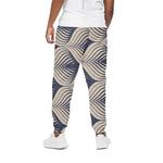 Vintage Geometric Leaf Pattern Print Cotton Pants