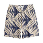 Vintage Geometric Leaf Pattern Print Cotton Shorts