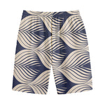 Vintage Geometric Leaf Pattern Print Cotton Shorts