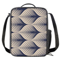 Vintage Geometric Leaf Pattern Print Crossbody Lunch Bag