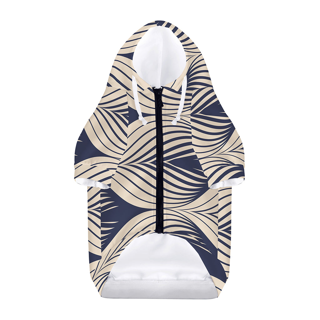 Vintage Geometric Leaf Pattern Print Dog Zip Up Hoodie