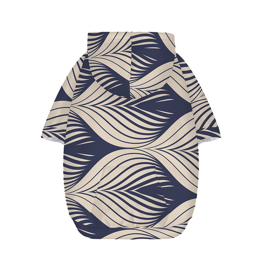 Vintage Geometric Leaf Pattern Print Dog Zip Up Hoodie
