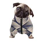 Vintage Geometric Leaf Pattern Print Dog Zip Up Jacket