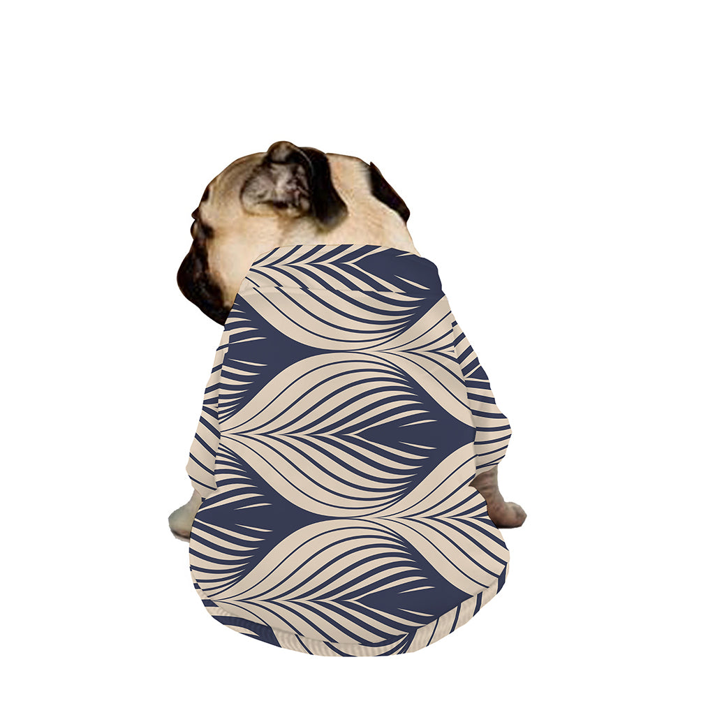 Vintage Geometric Leaf Pattern Print Dog Zip Up Jacket