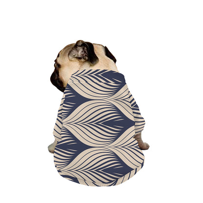 Vintage Geometric Leaf Pattern Print Dog Zip Up Jacket