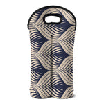 Vintage Geometric Leaf Pattern Print Double Neoprene Wine Tote