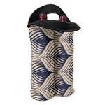 Vintage Geometric Leaf Pattern Print Double Neoprene Wine Tote