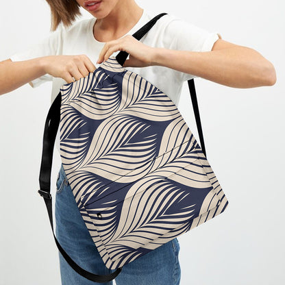 Vintage Geometric Leaf Pattern Print Drawstring Backpack