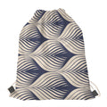 Vintage Geometric Leaf Pattern Print Drawstring Bag