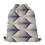 Vintage Geometric Leaf Pattern Print Drawstring Bag