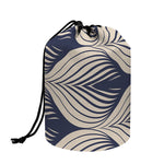Vintage Geometric Leaf Pattern Print Drawstring Makeup Bag