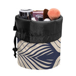 Vintage Geometric Leaf Pattern Print Drawstring Makeup Bag
