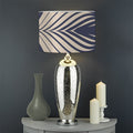 Vintage Geometric Leaf Pattern Print Drum Lamp Shade