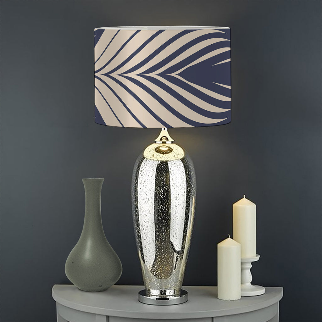 Vintage Geometric Leaf Pattern Print Drum Lamp Shade