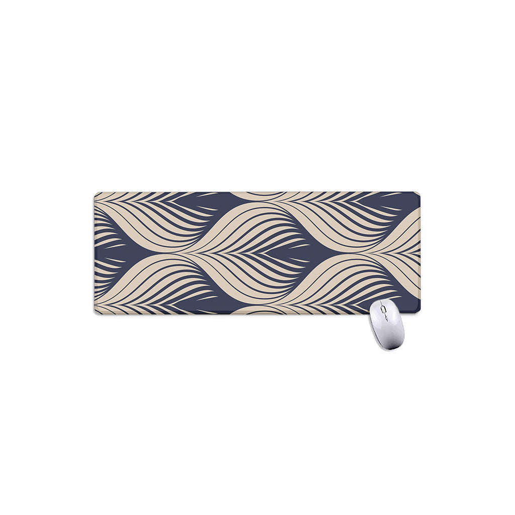 Vintage Geometric Leaf Pattern Print Extended Mouse Pad