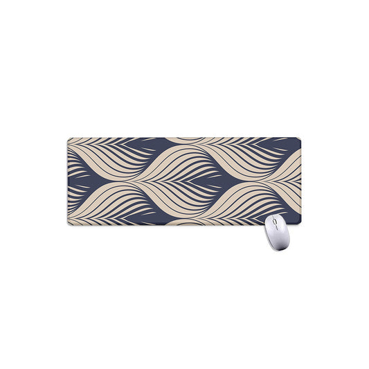 Vintage Geometric Leaf Pattern Print Extended Mouse Pad