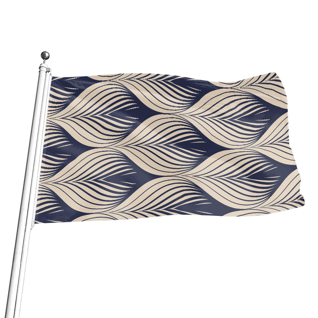 Vintage Geometric Leaf Pattern Print Flag
