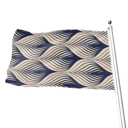 Vintage Geometric Leaf Pattern Print Flag