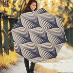 Vintage Geometric Leaf Pattern Print Foldable Umbrella