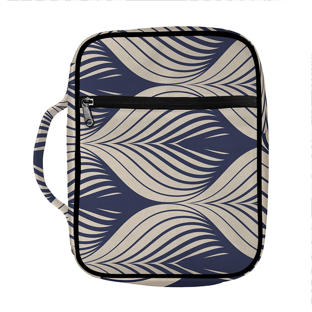 Vintage Geometric Leaf Pattern Print Front Pocket Bible Bag