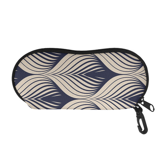 Vintage Geometric Leaf Pattern Print Glasses Case