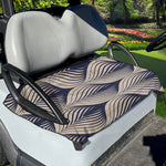 Vintage Geometric Leaf Pattern Print Golf Cart Seat Cover